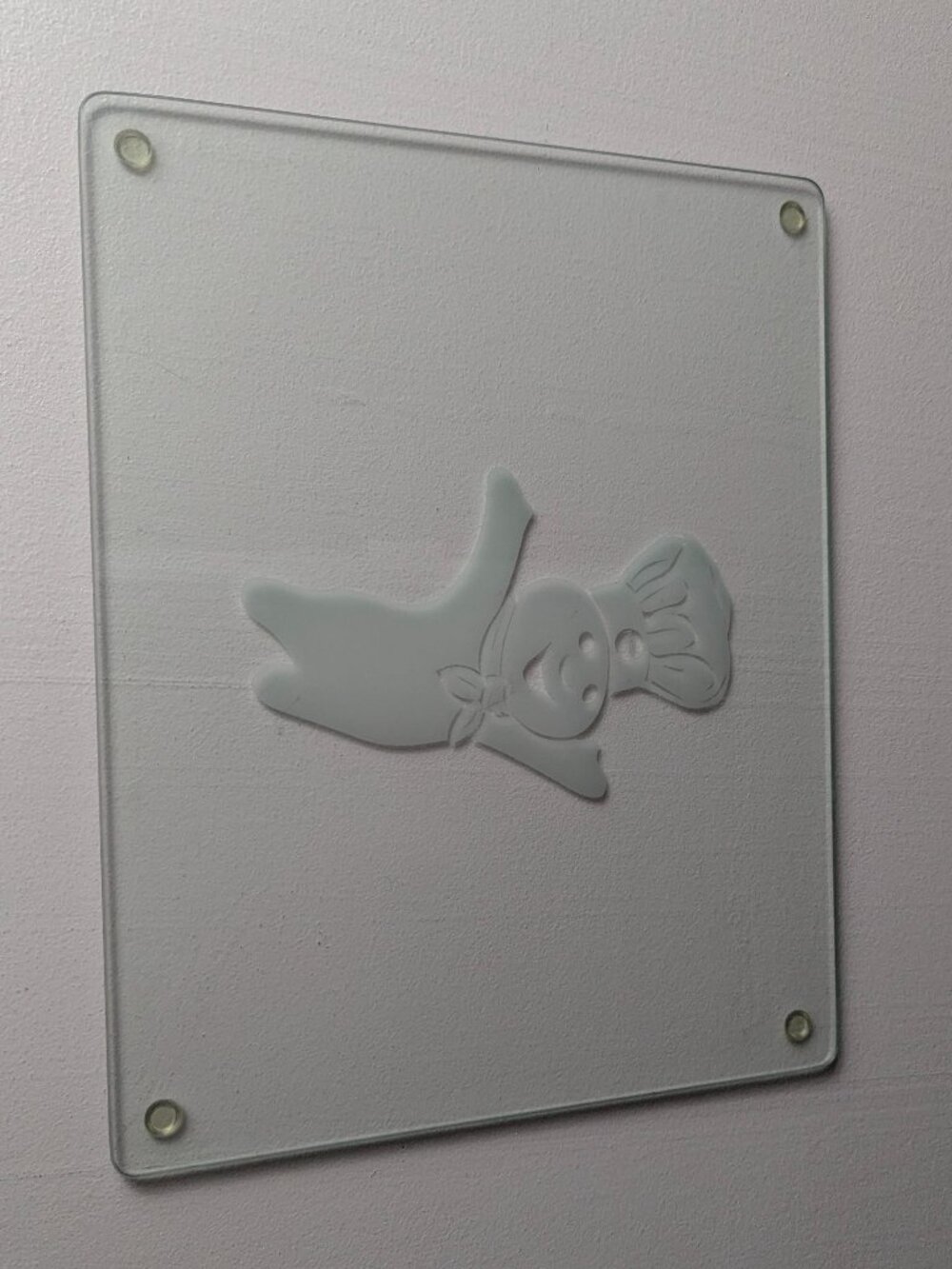 Vintage Pillsbury Doughboy Large Glass Trivet 15"x12"